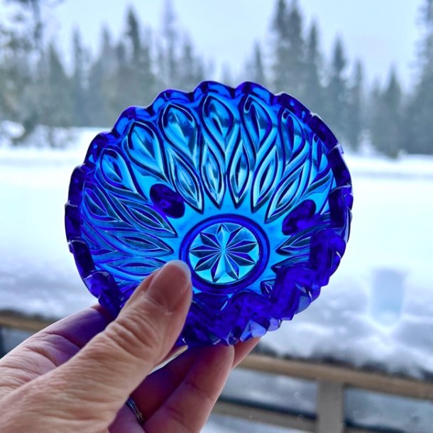 Glasskl - bl, presset glas 