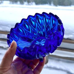 Glasskl - bl, presset glas 