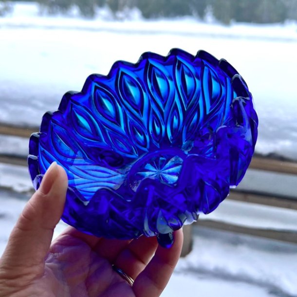 Glasskl - bl, presset glas 