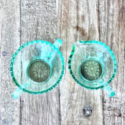 Sukker og flde st - grnt glas