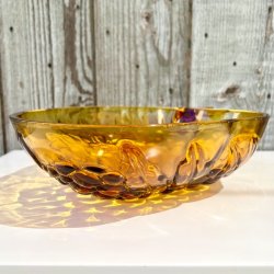 Stor glasskl - drue, ravfarvet 