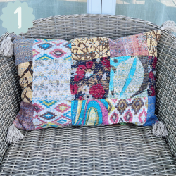 Kantha pude, stonewash (40x60 cm) - forskellige designs