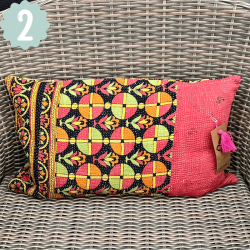 Sari vintage Kantha pude (30x50 cm) - forskellige designs