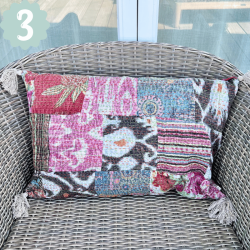 Kantha pude, stonewash (40x60 cm) - forskellige designs