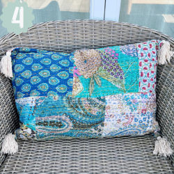 Kantha pude, stonewash (40x60 cm) - forskellige designs
