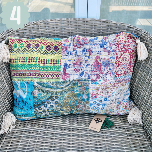 Kantha pude, stonewash (40x60 cm) - forskellige designs