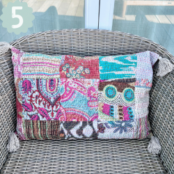 Kantha pude, stonewash (40x60 cm) - forskellige designs