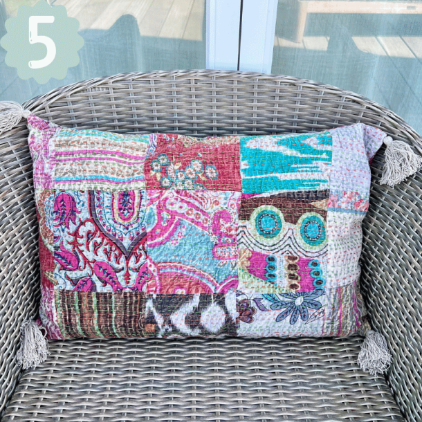 Kantha pude, stonewash (40x60 cm) - forskellige designs