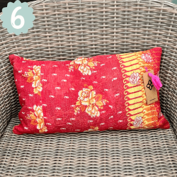 Sari vintage Kantha pude (30x50 cm) - forskellige designs
