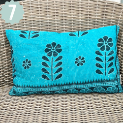 Sari vintage Kantha pude (30x50 cm) - forskellige designs