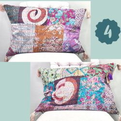 Kantha pude, stonewash (40x60 cm) - forskellige designs