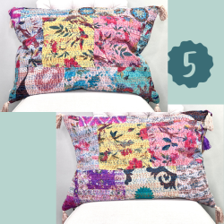 Kantha pude, stonewash (40x60 cm) - forskellige designs