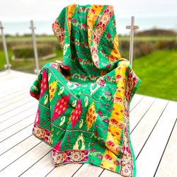 Vintage sari quilt (140x200) - gr�n multicolor