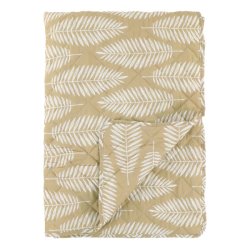 Aix Quilt m/tropisk blomstermnster, beige (130x180)
