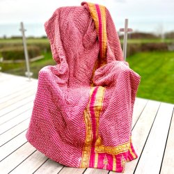 Vintage sari quilt (140x200) - vinrd m/gul