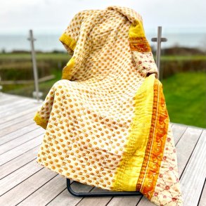 Vintage sari quilt (140x200) - lyse gule farver