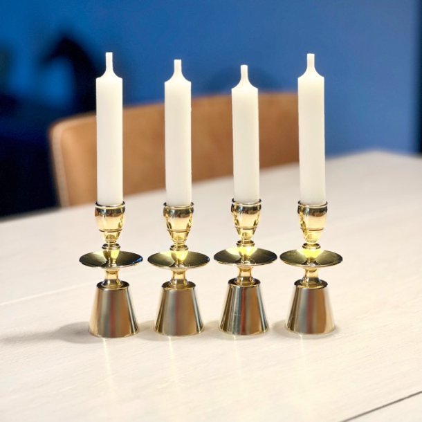 Messing lysestage med krave 