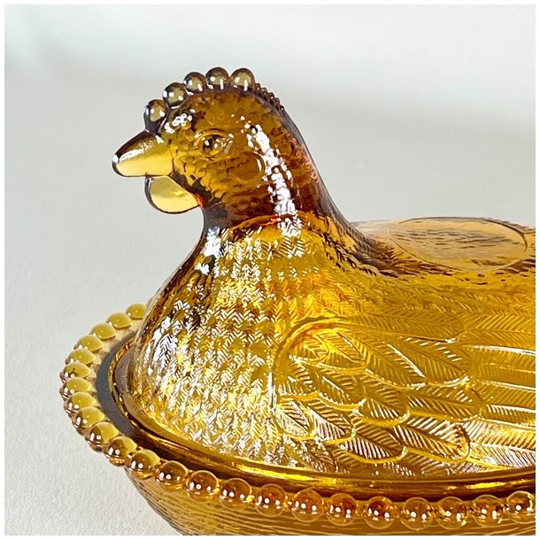 Hnekrukke - ravfarvet m/perlekant