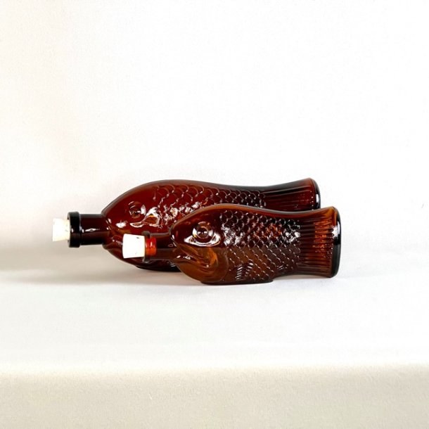 Flaske - fisk med korkprop, vintage 