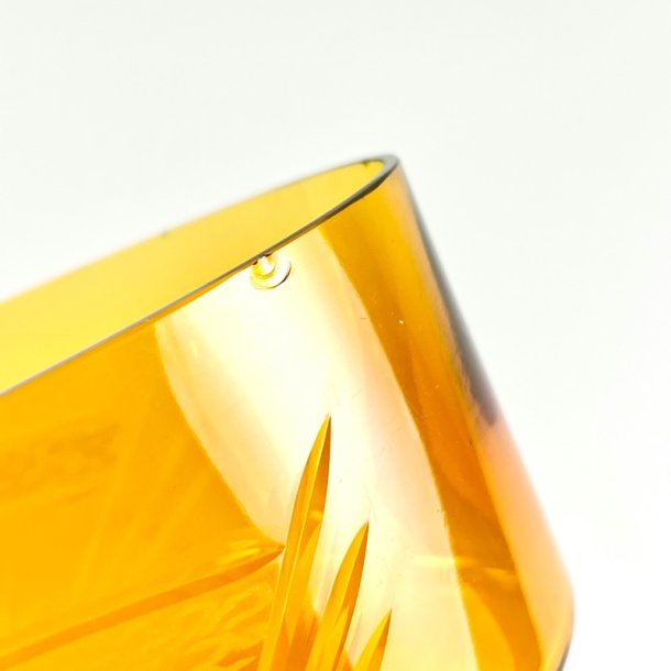 Vintage glasskl med trlg - gylden