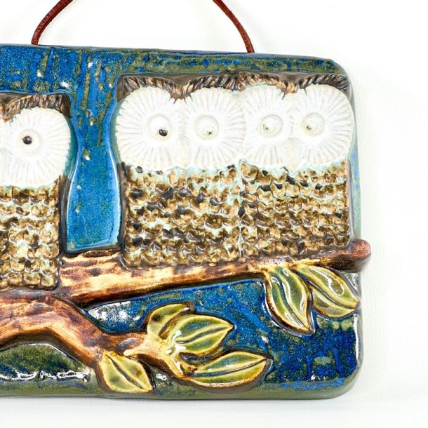 Relief - ugler , 20x27 cm