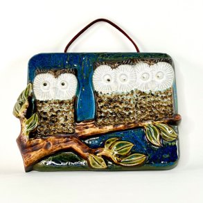 Relief - ugler , 20x27 cm