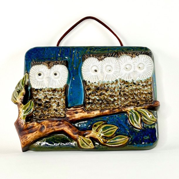 Relief - ugler , 20x27 cm