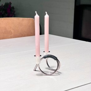 Retro lysestage - C.F. Christiansen, slv med vikling (dobbelt) 