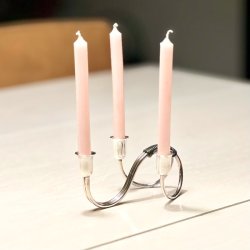 Retro lysestage - C.F. Christiansen, slv med vikling (trippel) 