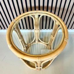 Bambus bord m/glasplade �44 cm
