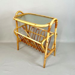 Bambusbord med glasplade