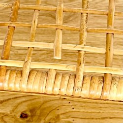 Bambus hylde bord med glasplade