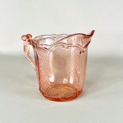 Glaskande - lyserd med rudemnster