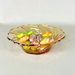 Glasskl - gylden med stribemnster