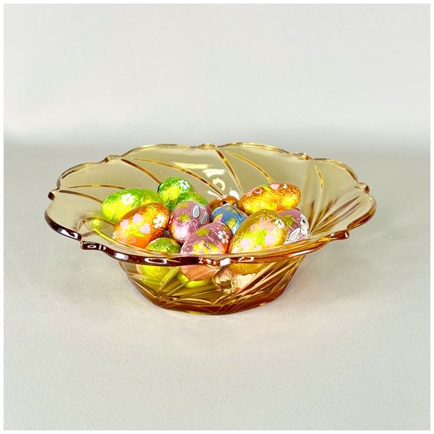 Glasskl - gylden med stribemnster