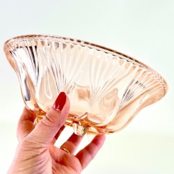 Glassk�l - lyser�d m/viftem�nster og p� f�dder 