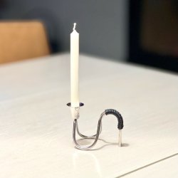 Retro lysestage - C.F. Christiansen, slv med vikling (enkelt) 