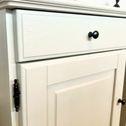 Sengebordsst (2 stk) med skuffe og skab - lys gr