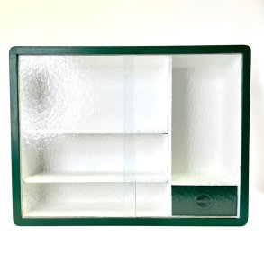 Lille retro skab med skydel�ger i glas 