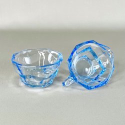 Sukker og flde st - lyseblt glas