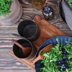 ReUSED bestikholder i metal - dobbelt, brun/rust