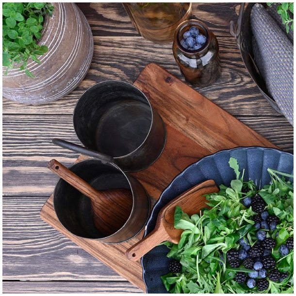 ReUSED bestikholder i metal - dobbelt, brun/rust