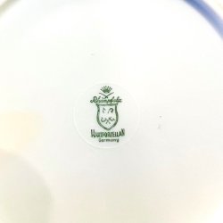 Fisketallerkener (5 stk samlet) - med gylden blondekant