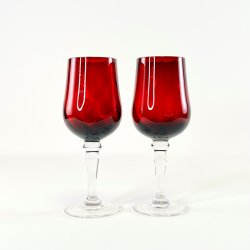 Vinglas - Ikea limited vinter-edition, r�d m/optisk stribe  