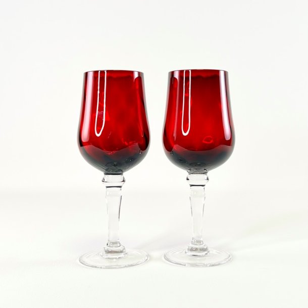 Vinglas - Ikea limited vinter-edition, r�d m/optisk stribe  