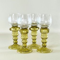 Rmerglas (st a' 4 stk/samlet) - hje, olivengrn fod 