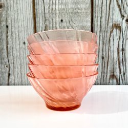 Glasskl lille (st a' 5 stk) - lyserd med swirl effekt