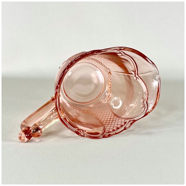 Glaskande - lyserd med rudemnster