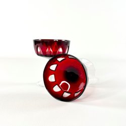 Franske champagnesk�le, rubinr�d krystal H11,5 