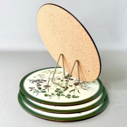 Dkkeservietter med kork (st a' 4 stk samlet)